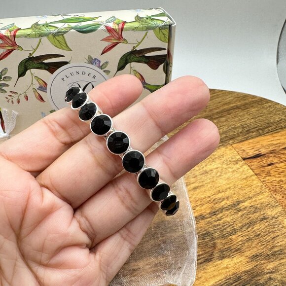 Plunder Design Essie Bracelet With Black Gemstones & Silver Accents - Picture 6 of 8